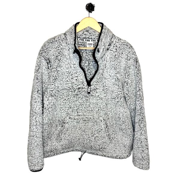 PINK Victoria's Secret Jackets & Blazers - Victoria’s Secret PINK Sherpa Quarter Zip Pullover
